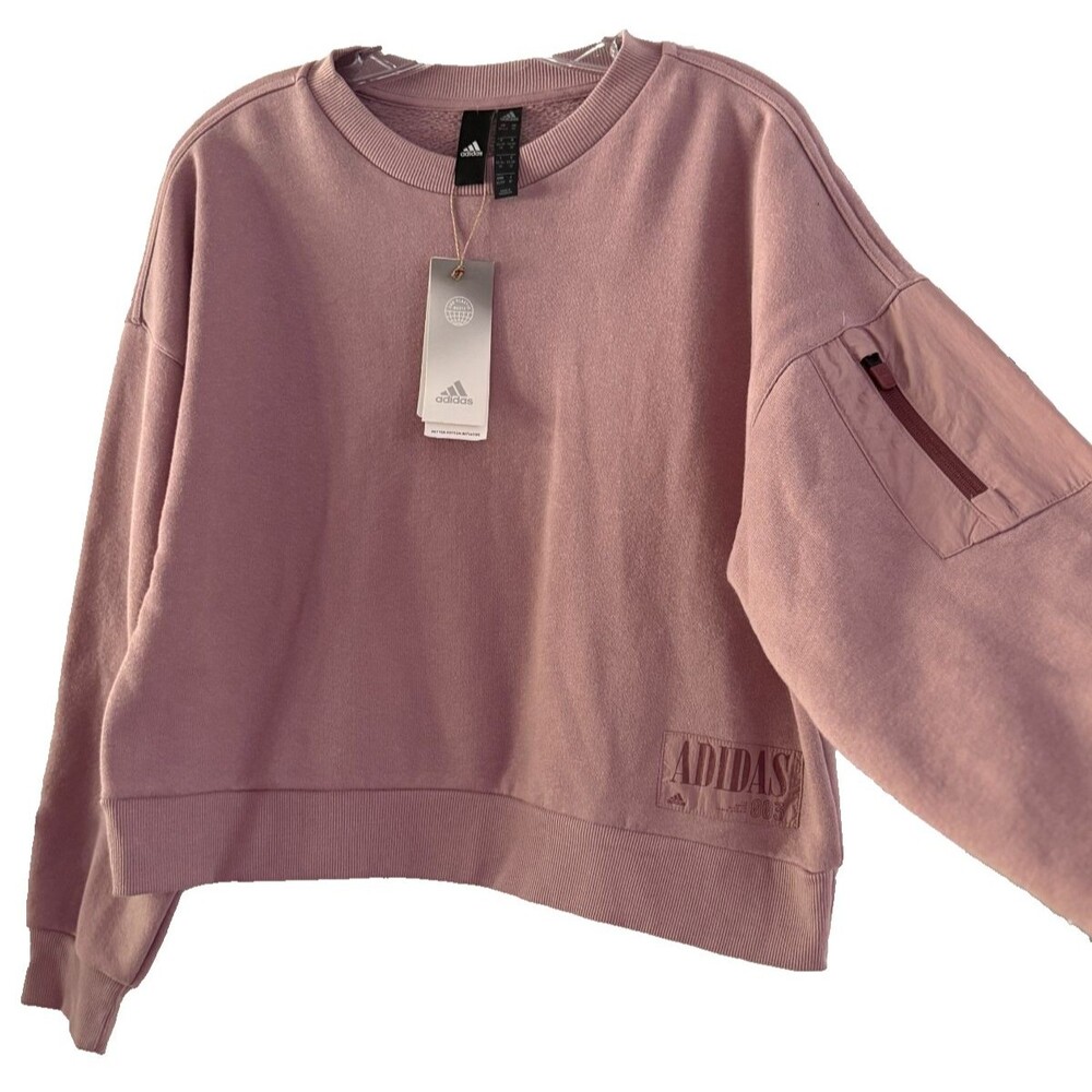 Adidas L7719 Womens Magic Mauve Crew Pullover Sweatshirt Size XS